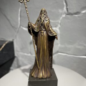Ставри Калинов бронзова скулптура Духовник с жезъл и мраморна основа